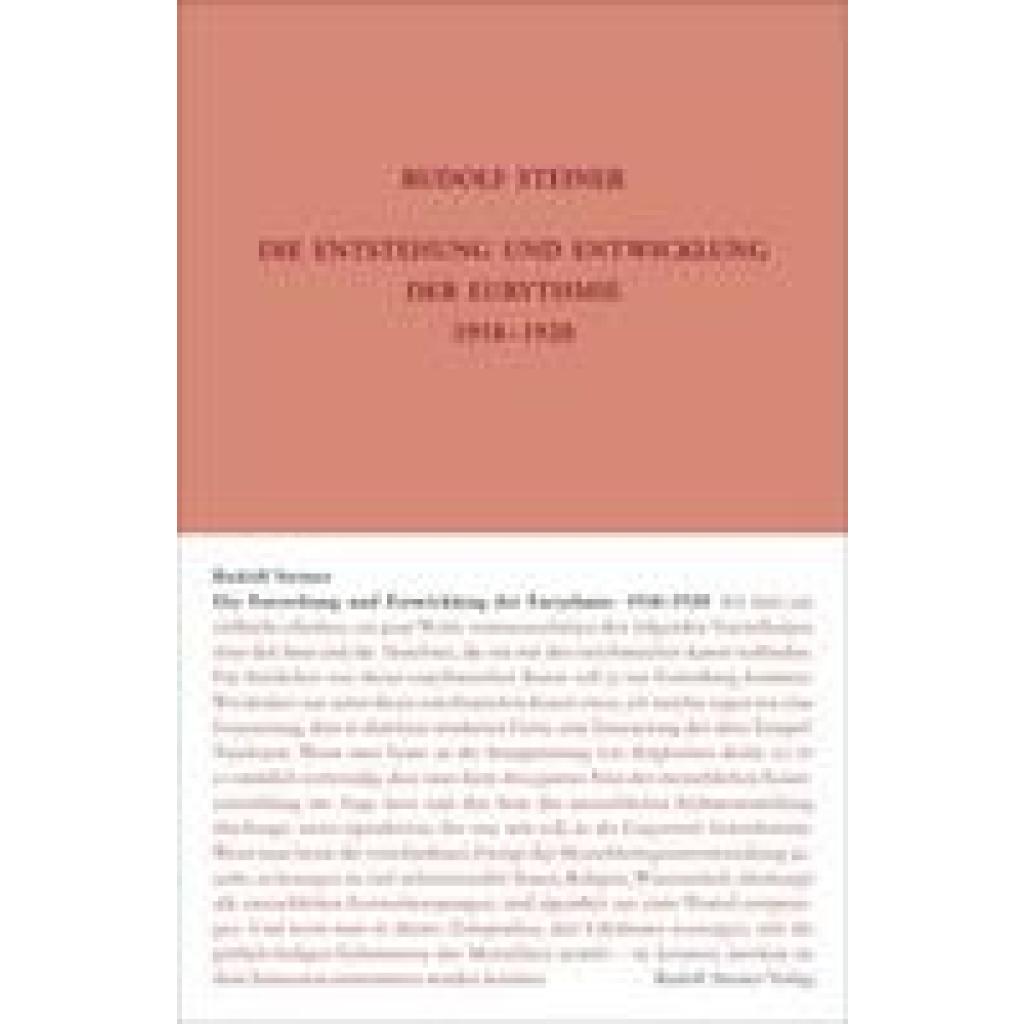 Die Entstehung und Entwicklung der Eurythmie 1918-1920 (Steiner, Rudolf)